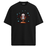 Retro Mic Sound T-Shirt – %100 Pamuk – Yuvarlak Yaka Tişört