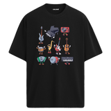 Enstrüman Karakterleri Bisiklet Yaka Oversize Unisex T-Shirt
