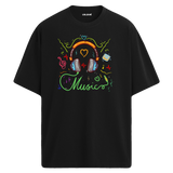Music Dolu Enerji Tasarımı – %100 Pamuk Oversize T-Shirt