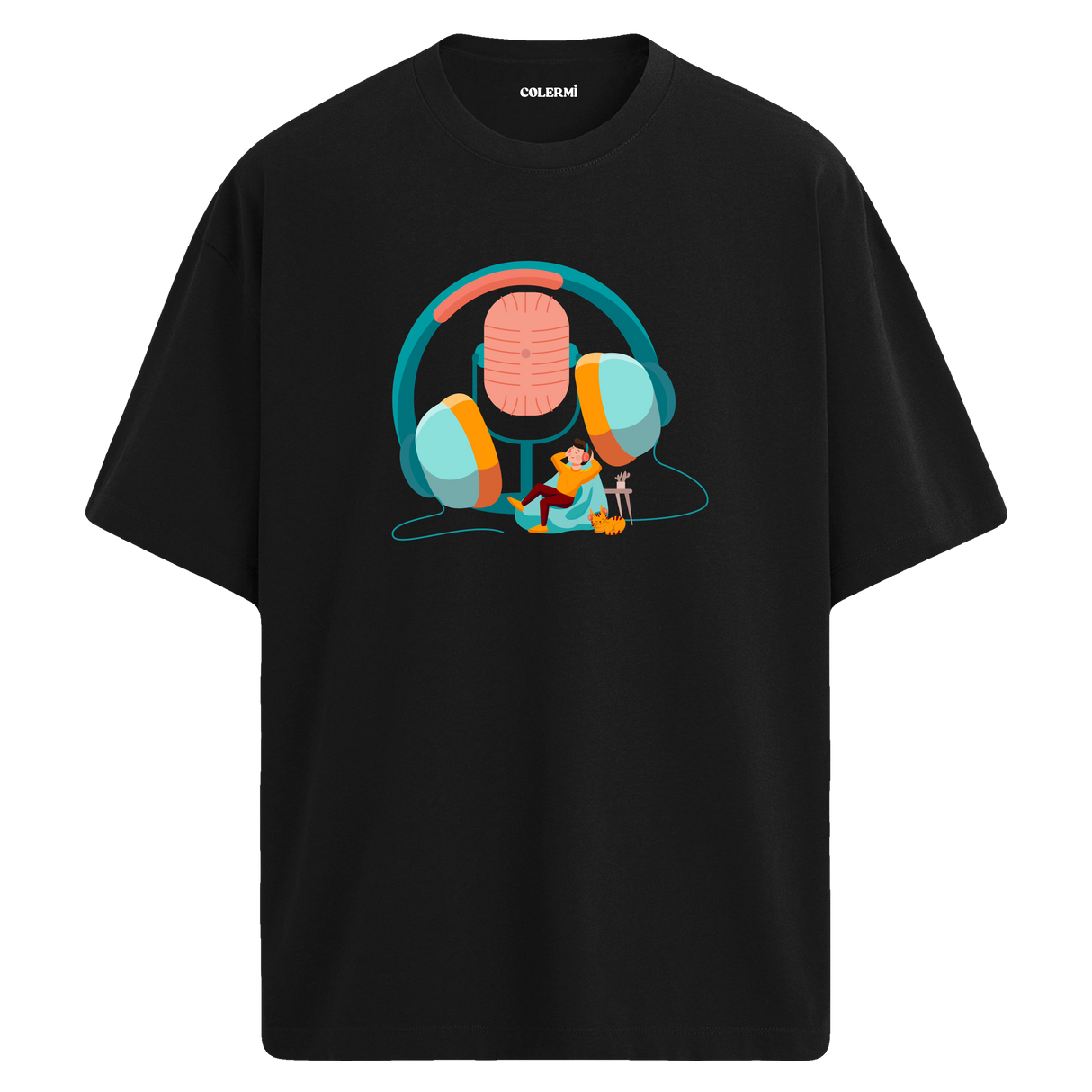 Dinlenme Anı Bisiklet Yaka Oversize Unisex T-Shirt
