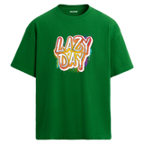 Lazy Day Oversize Unisex T-Shirt – Müzik Temalı Bisiklet Yaka
