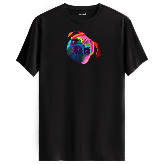 Colorful Pug Tee – Cute Dog Illustration Shirt