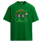 Music Dolu Enerji Tasarımı – %100 Pamuk Oversize T-Shirt