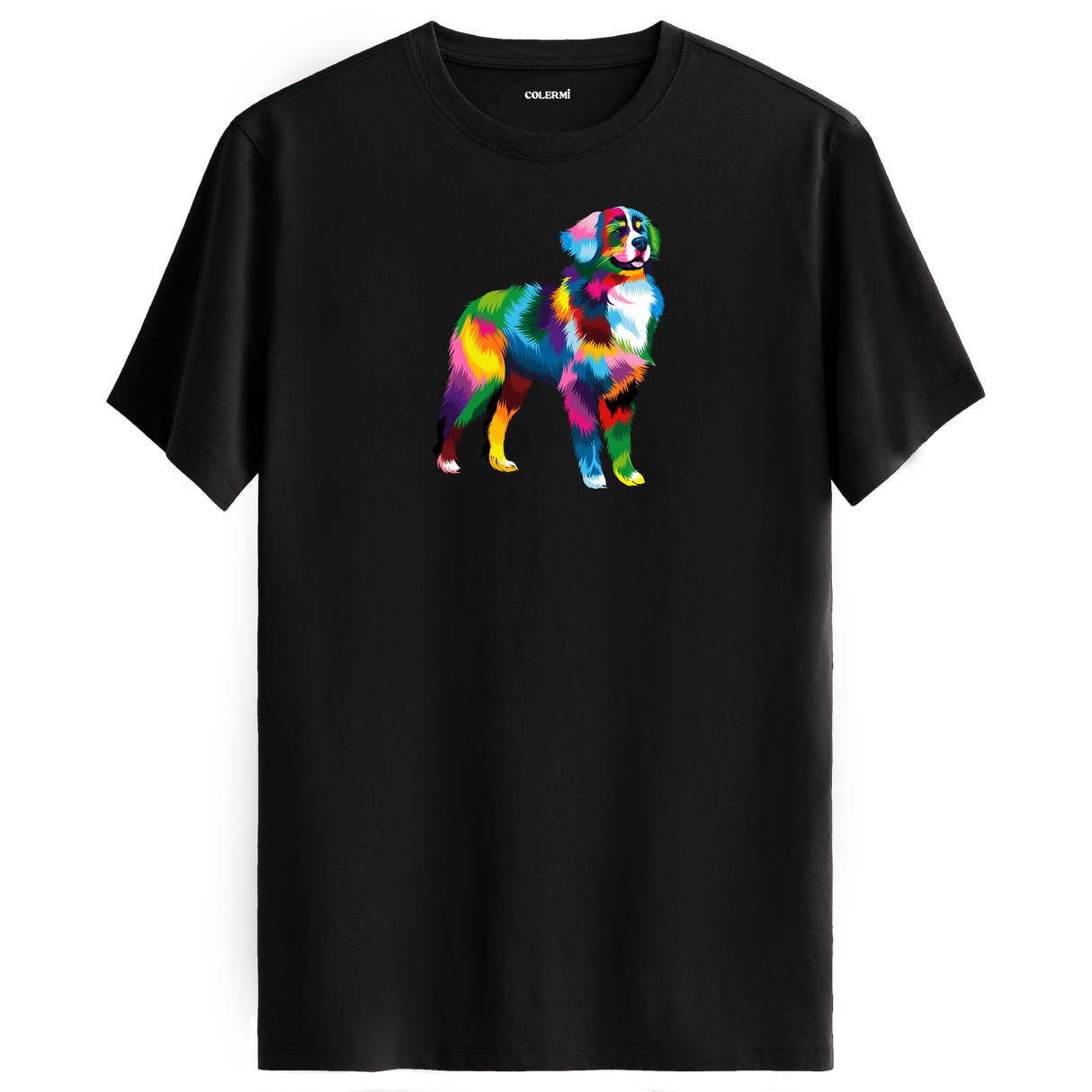 Vibrant Border Collie Tee – Artistic Dog Tee for Pet Lovers