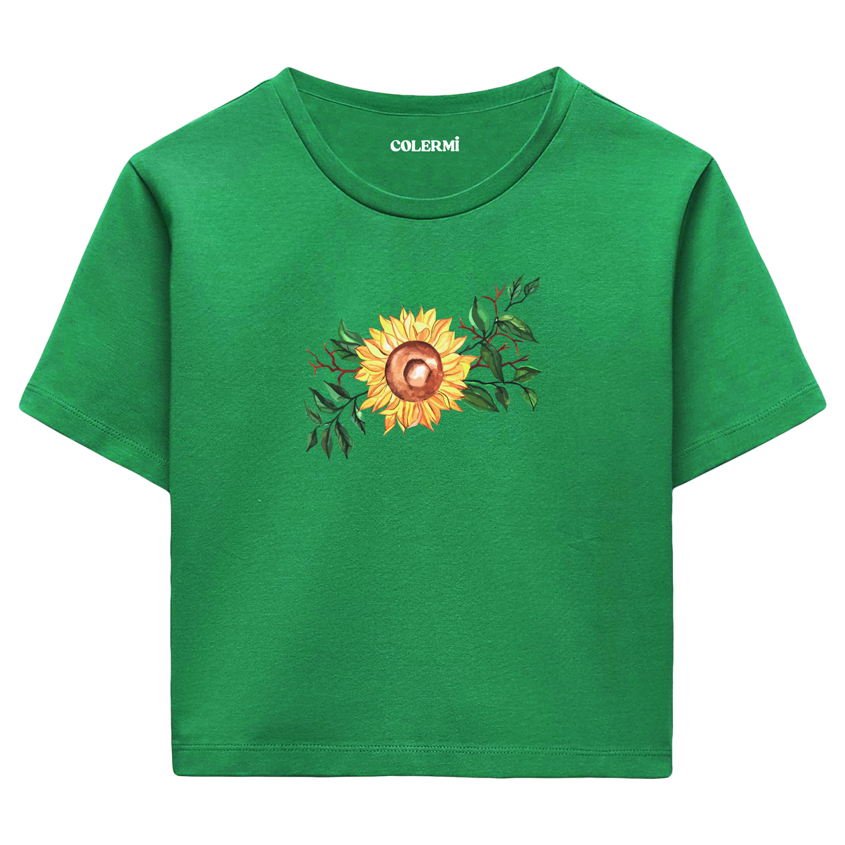 Crop T-Shirt - Ayçiçeği Tasarımı