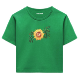 Crop T-Shirt - Ayçiçeği Tasarımı