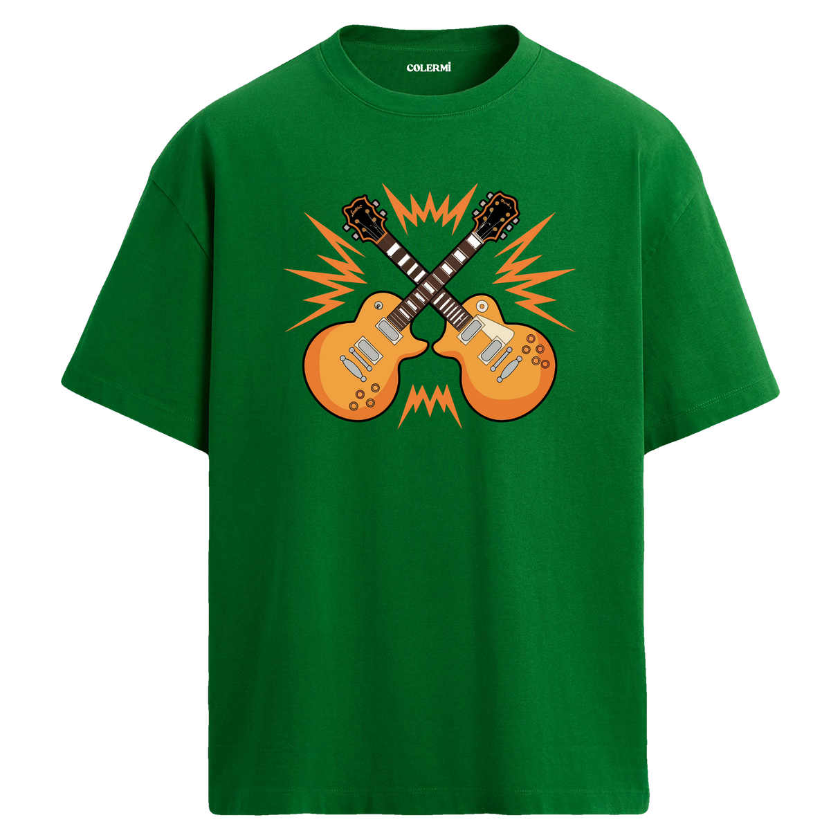 Rock Guitars Oversize Unisex T-Shirt – Bisiklet Yaka