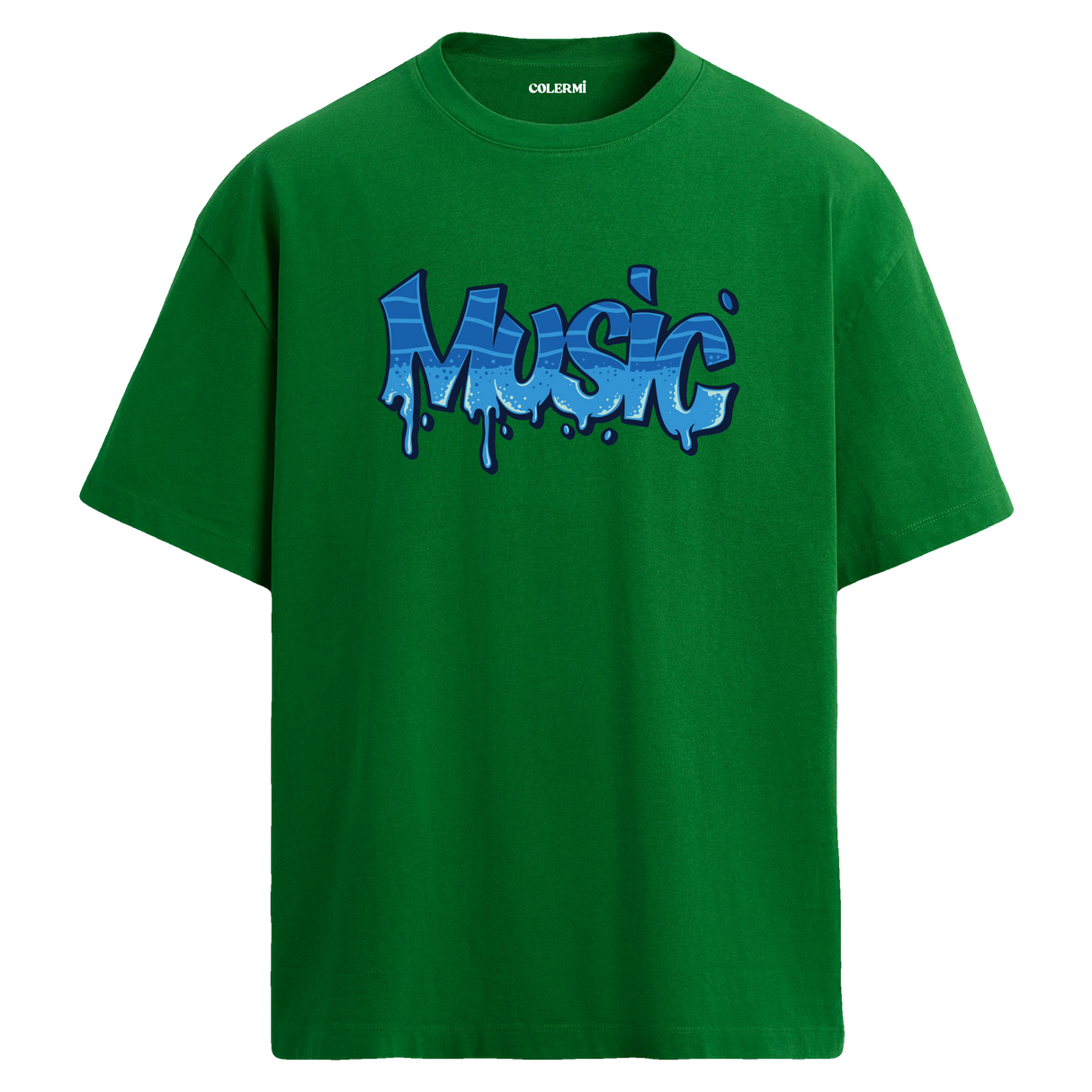Graffiti Music Oversize Unisex T-Shirt – Bisiklet Yaka Müzik Temalı
