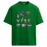 Enstrüman Karakterleri Bisiklet Yaka Oversize Unisex T-Shirt