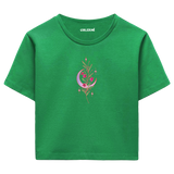 Moon & Flowers Women’s Crop T-Shirt