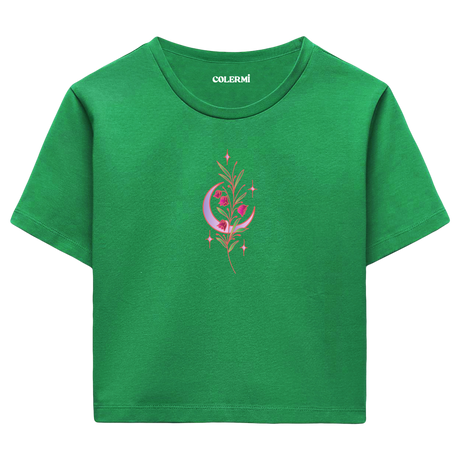 Moon & Flowers Women’s Crop T-Shirt