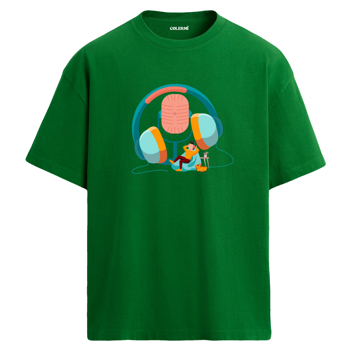 Dinlenme Anı Bisiklet Yaka Oversize Unisex T-Shirt