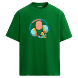 Dinlenme Anı Bisiklet Yaka Oversize Unisex T-Shirt