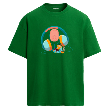 Dinlenme Anı Bisiklet Yaka Oversize Unisex T-Shirt