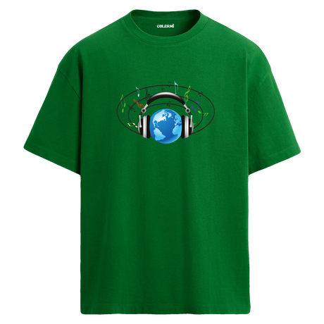 World Music Oversize Unisex T-Shirt – Bisiklet Yaka