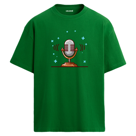 Retro Mic Sound T-Shirt – %100 Pamuk – Yuvarlak Yaka Tişört