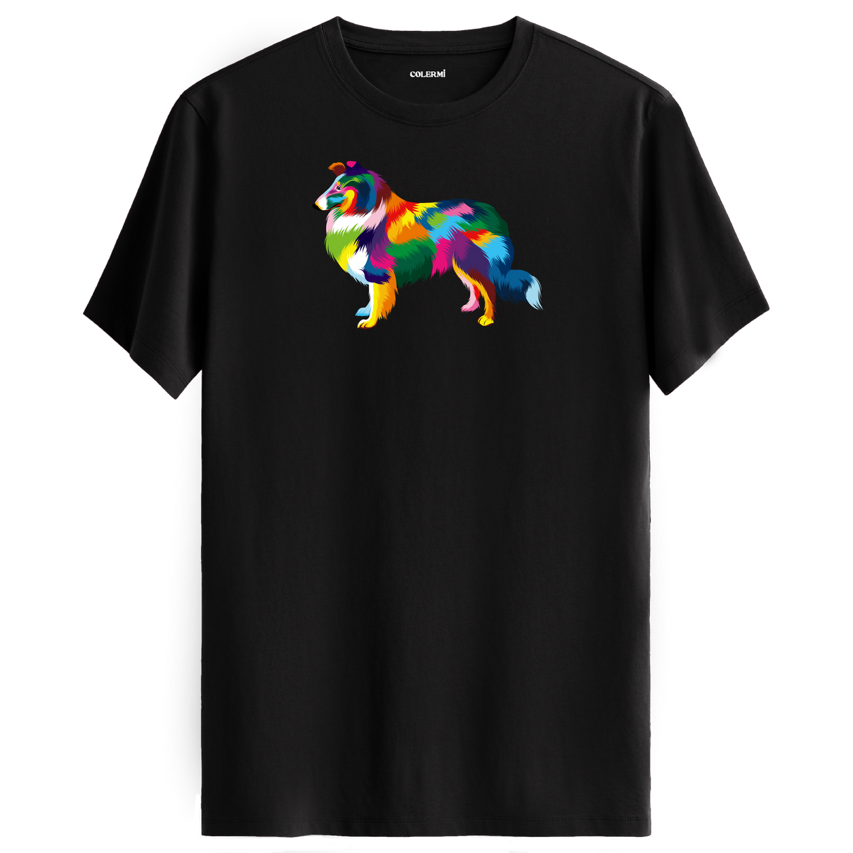 Elegant Collie Tee – Colorful Dog Art Shirt