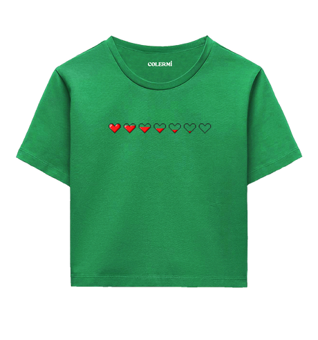 Pixel Heart Women’s Crop T-Shirt