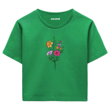 Crop T-Shirt - Çiçek Buketi Tasarımı