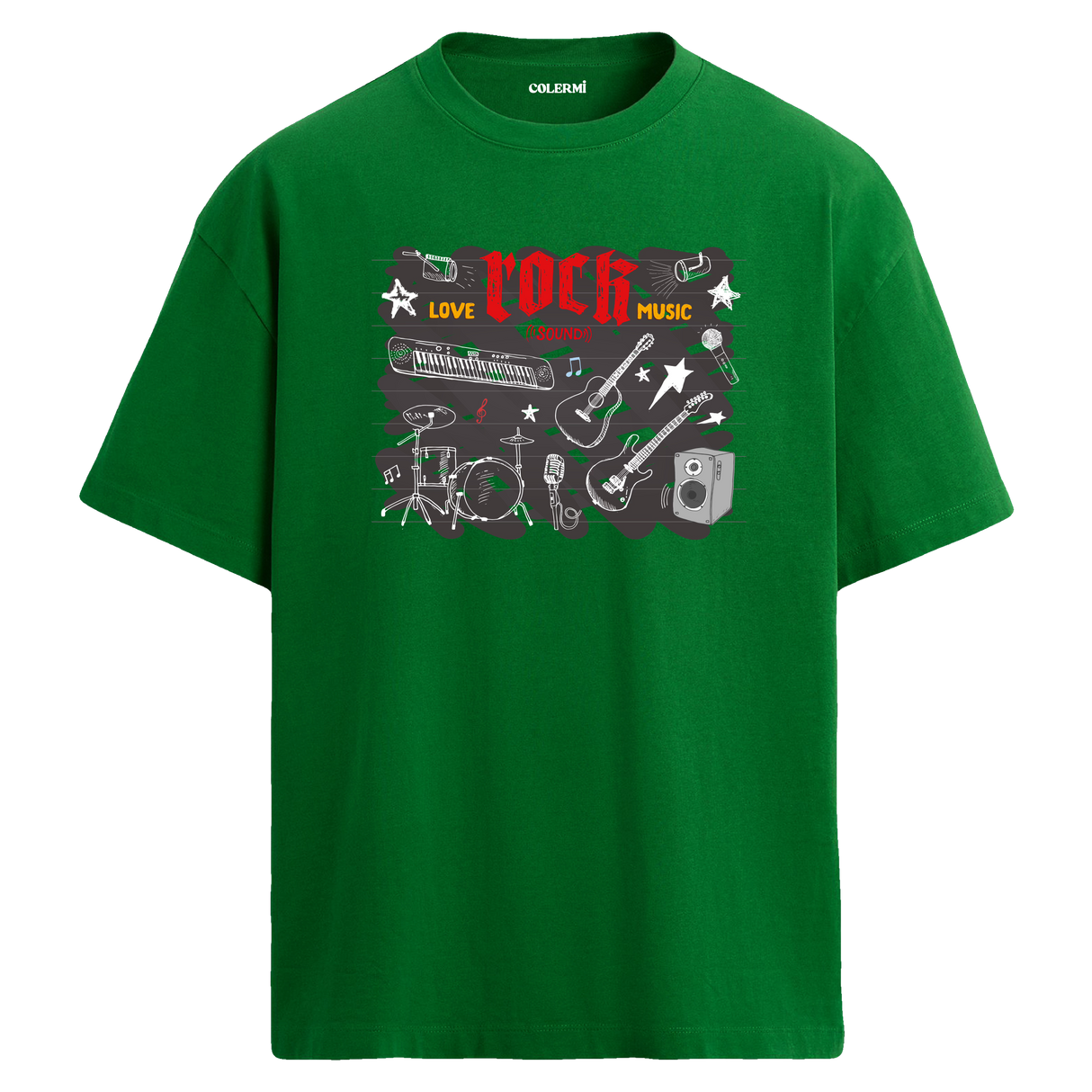 Love Rock Music Oversize Unisex T-Shirt – Bisiklet Yaka