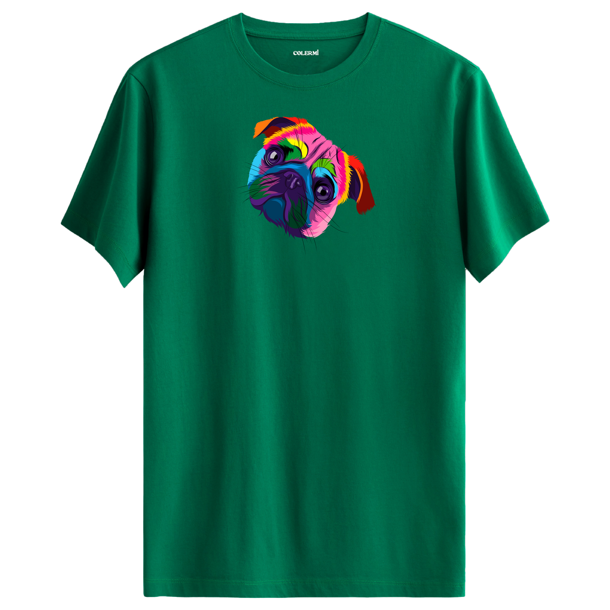 Colorful Pug Tee – Cute Dog Illustration Shirt