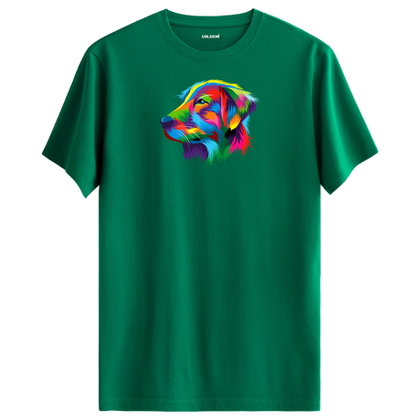 Colorful Retriever Dog Tee – Artistic Cotton Tee Gift for Dog Lovers