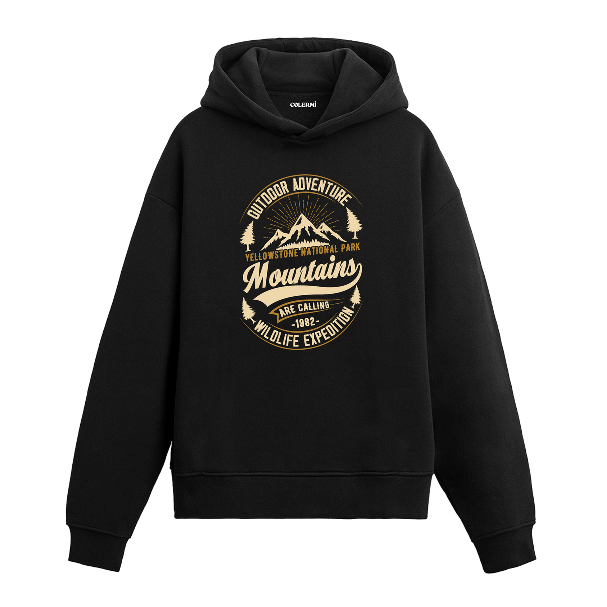 Mountains Are Calling Graphic Hoodie - Explore Nature, Yellowstone Adventure