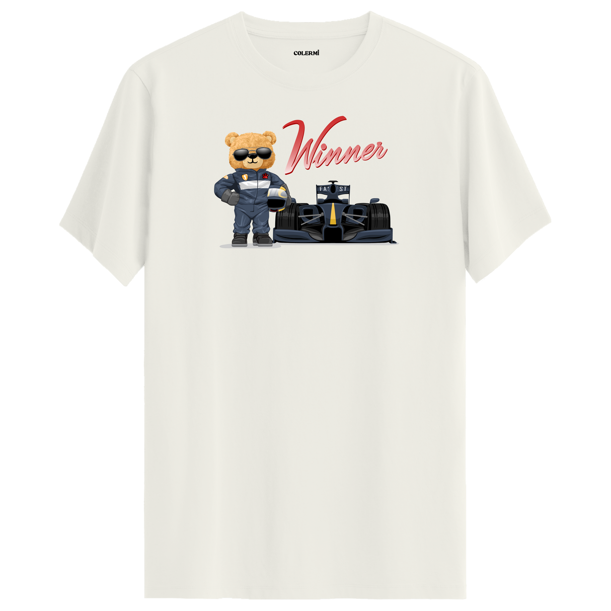 Winner Bear T-Shirt – Racing Champion Design for Adrenaline Seekers