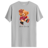 Basketball Bear "Never Give Up" T-Shirt - Inspiring Design, Sports Enthusiast