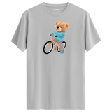 Pedaling Bear Graphic T-Shirt - Energetic Design, Adventure Awaits