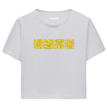 Colermi Güneş Desenli Crop Top Tişört