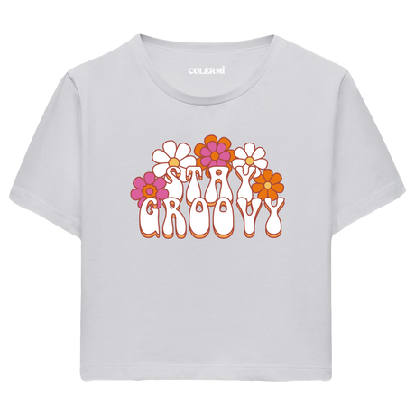 Colermi Retro Stay Groovy Crop Top Tişört