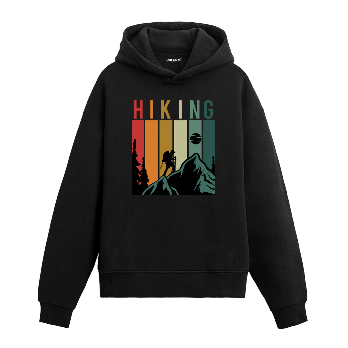 Hiking: Nature's Silent Call Graphic Hoodie - Retro Style, Adventure Awaits