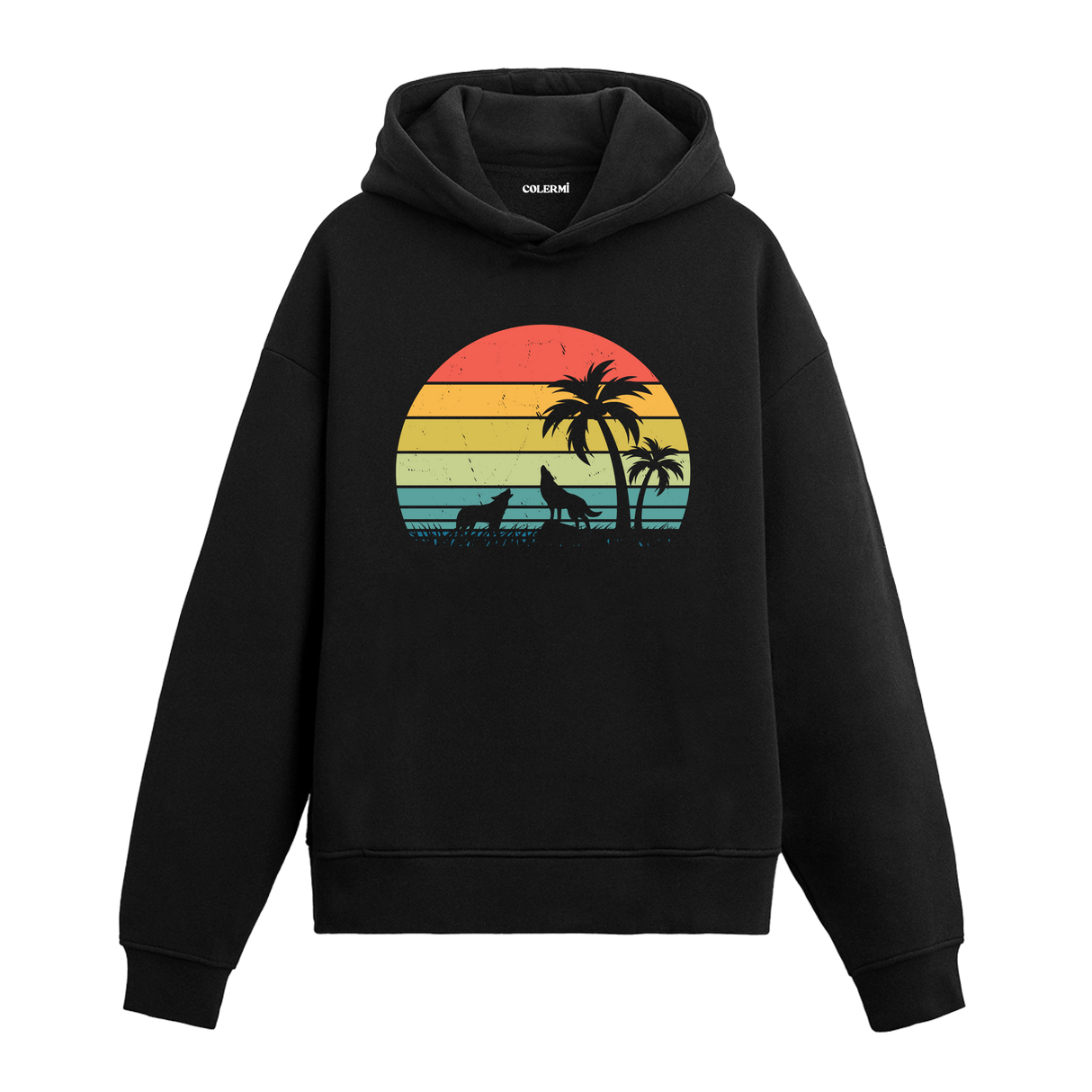 Howling at Sunset Graphic Hoodie