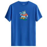 Snowboarding Wolf Crew Neck T-Shirt