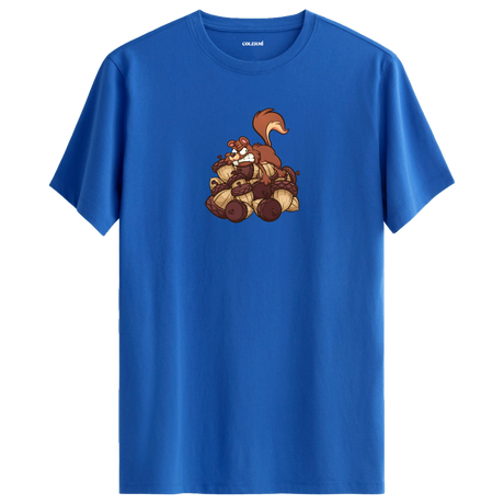Nut Hoarder Squirrel Crew Neck T-Shirt