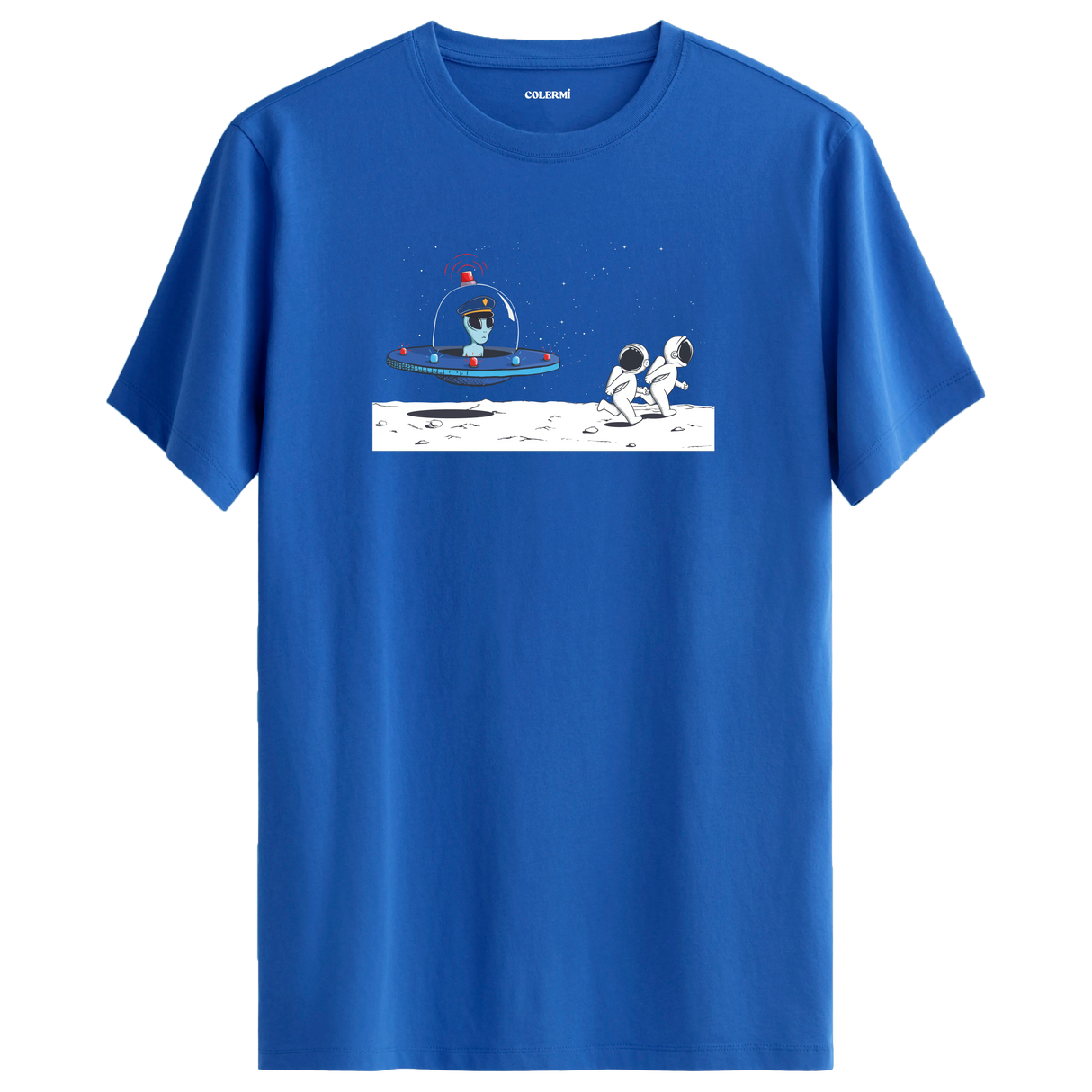 Meeting on the Moon - Space-Themed Crew Neck T-Shirt
