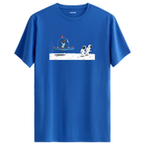 Meeting on the Moon - Space-Themed Crew Neck T-Shirt
