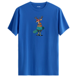 Snowboarding Deer Crew Neck T-Shirt