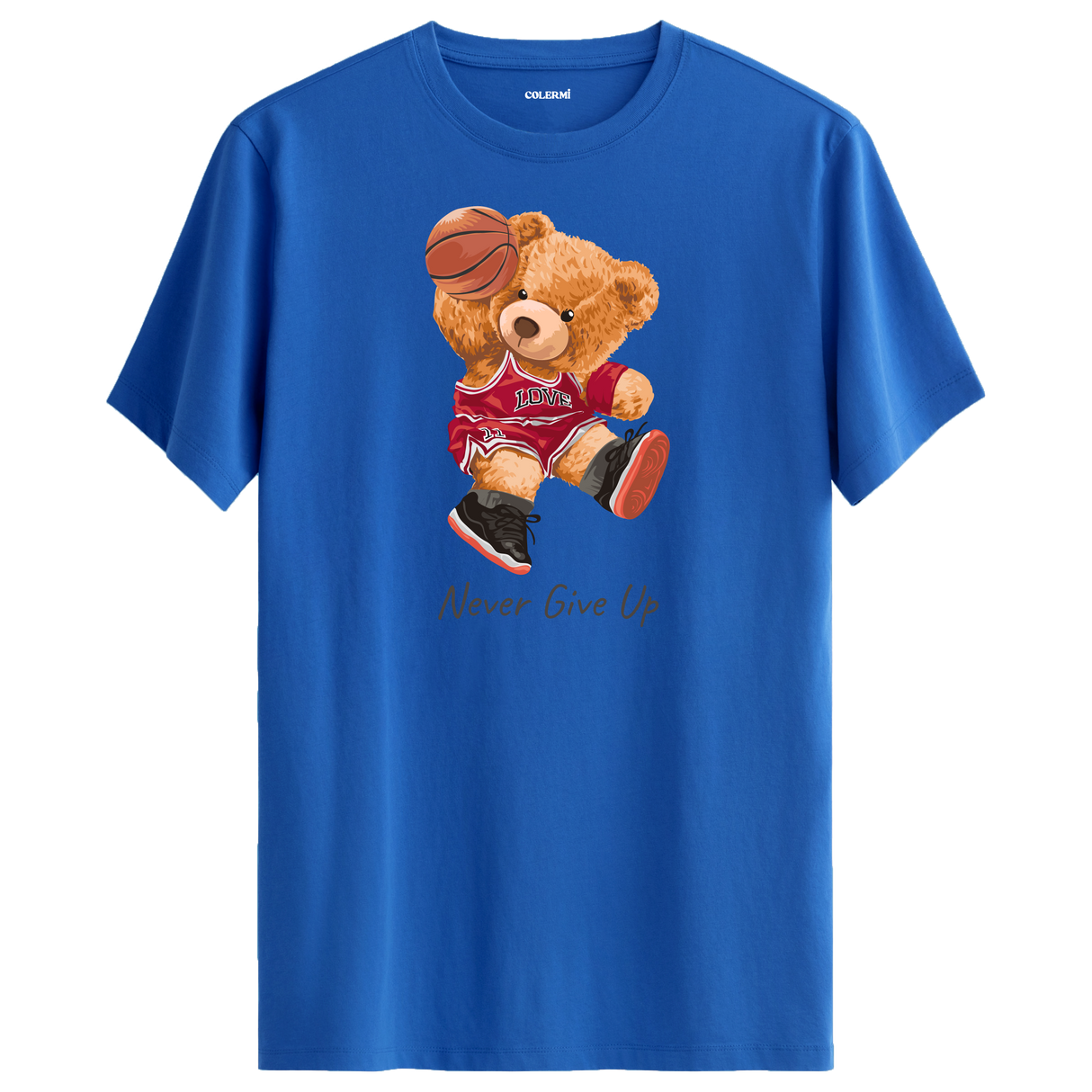 Basketball Bear "Never Give Up" T-Shirt - Inspiring Design, Sports Enthusiast