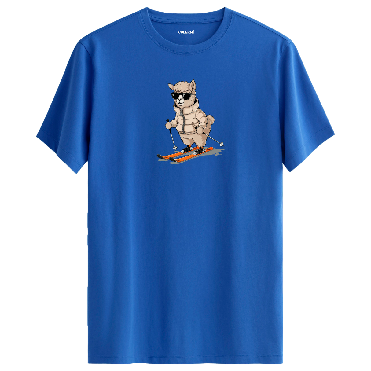 Skiing Alpaca Crew Neck T-Shirt