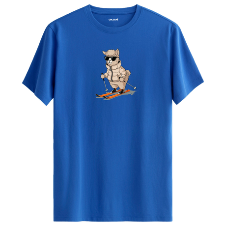Skiing Alpaca Crew Neck T-Shirt