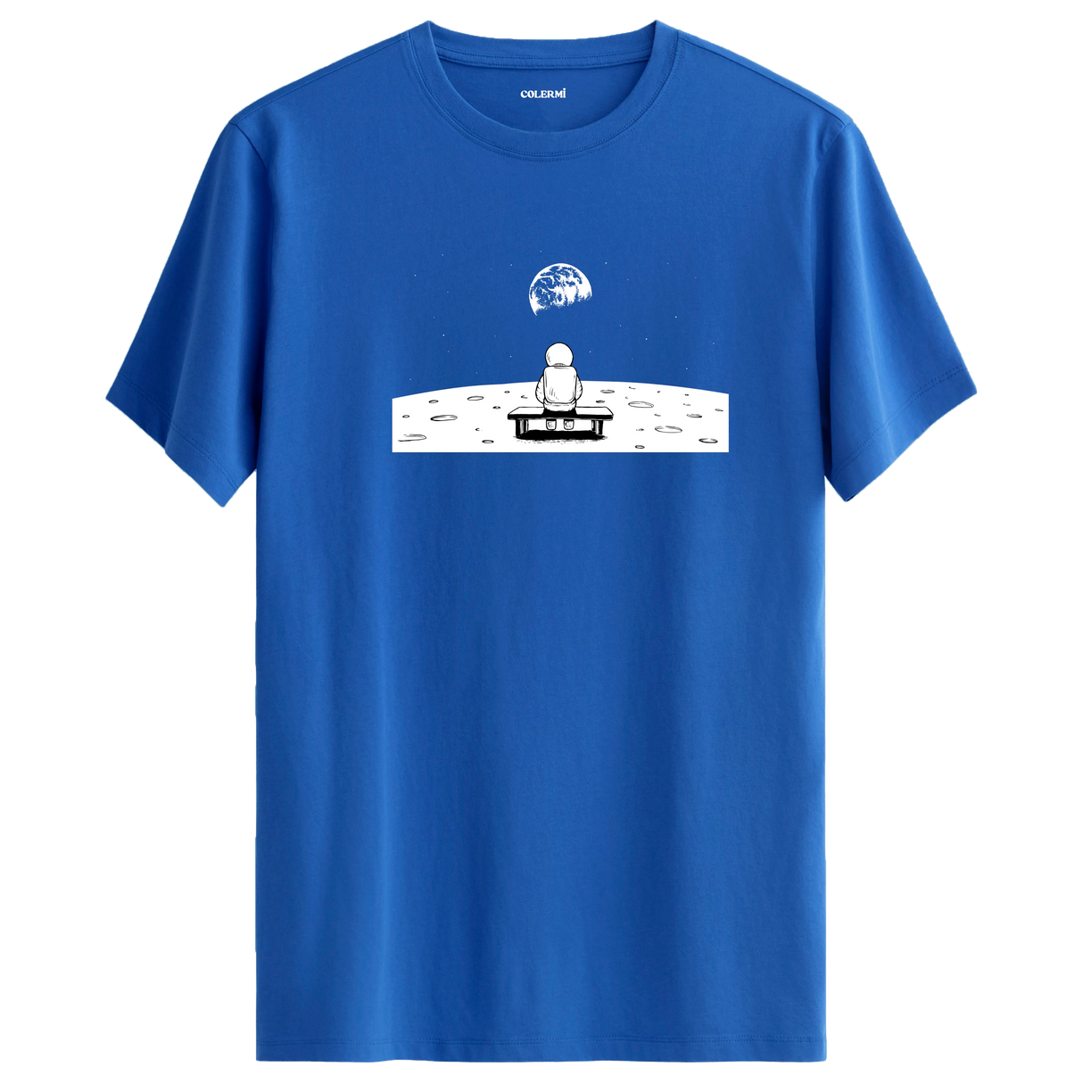 Lunar Reflection - Space-Themed Crew Neck T-Shirt