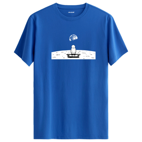 Lunar Reflection - Space-Themed Crew Neck T-Shirt