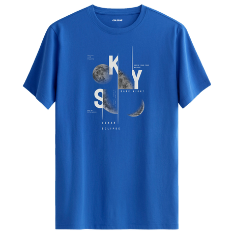 Sky Space-Themed Crew Neck T-Shirt