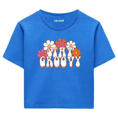 Colermi Retro Stay Groovy Crop Top Tişört