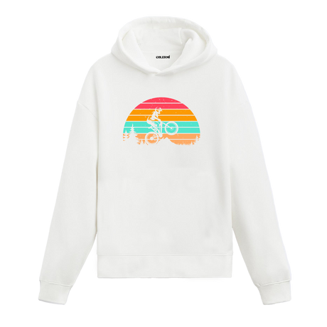 Retro Cycling in Nature Graphic Hoodie – Adventure, Freedom, and Retro Vibes
