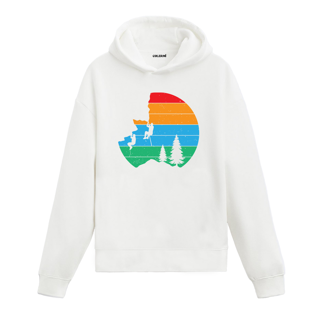 Retro Climbing Adventure Graphic Hoodie – Courage, Nature, and the Thrill of the Climb