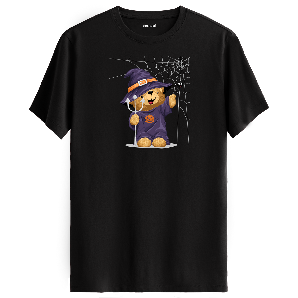 Witch Bear Graphic T-Shirt - Cute Halloween Design, Spooky Fun