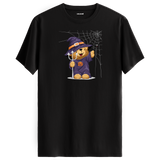 Witch Bear Graphic T-Shirt - Cute Halloween Design, Spooky Fun